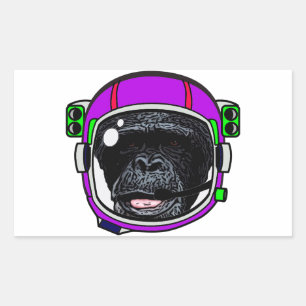 Space Chimp Rectangular Sticker