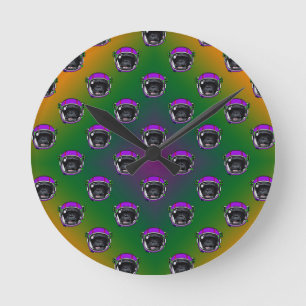 Space Chimp Round Clock