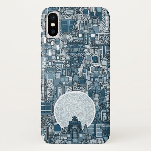 space city mono blue Case-Mate iPhone case (Back)