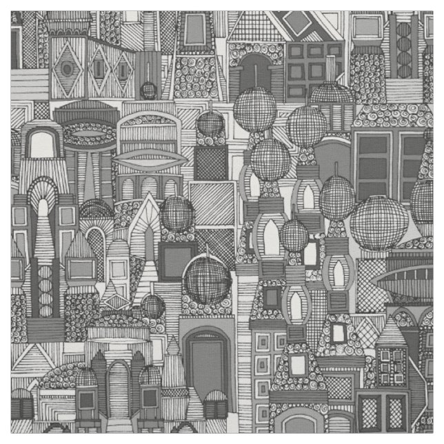 space city mono bw fabric (Swatch)