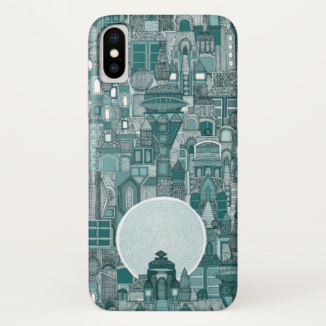 space city mono teal Case-Mate iPhone case (Back)