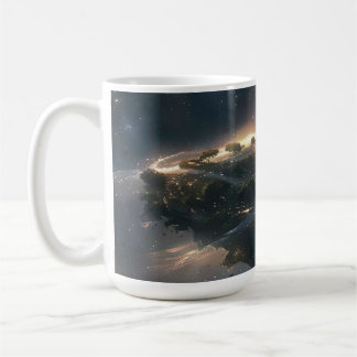 Space city suspended in the universe coffee mug