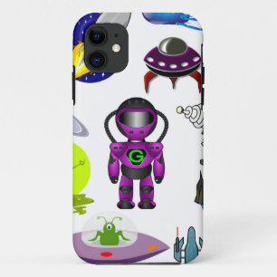 space clip art aliens space craft iPhone 11 case
