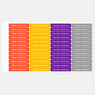 Space colours Name labels for kids water proof