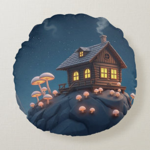 Space Cottagecore Pillow with Mushrooms   Cosy Gal