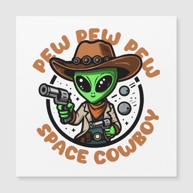 Space Cowboy Funny Alien (Front)