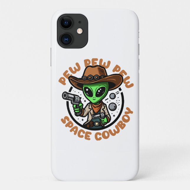 Space Cowboy Funny Alien Case-Mate iPhone Case (Back)
