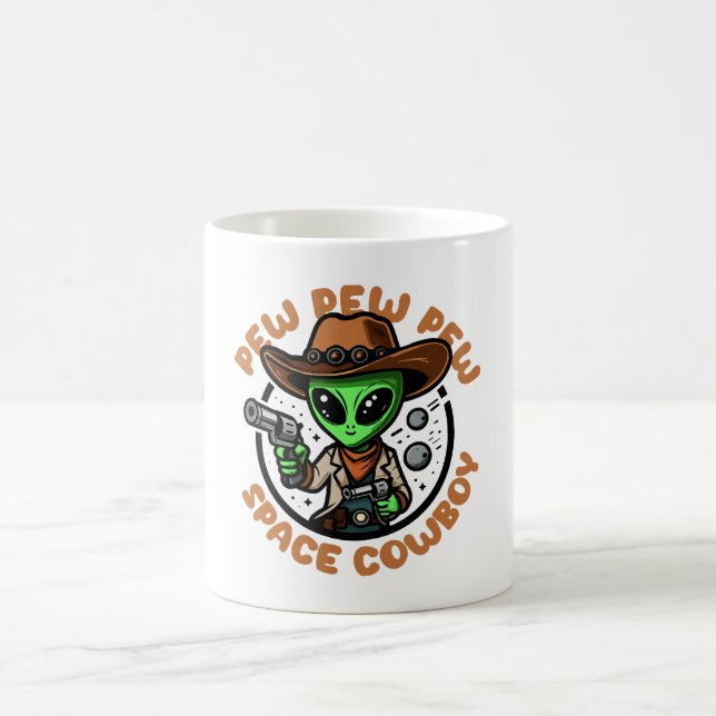 Space Cowboy Funny Alien Coffee Mug (Center)