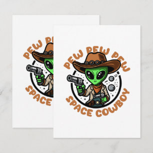 Space Cowboy Funny Alien Enclosure Card