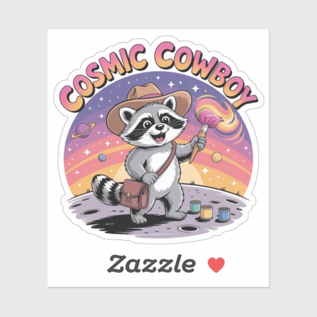 Space Cowboy Racoon Artist Moon Cosmic (Sheet)