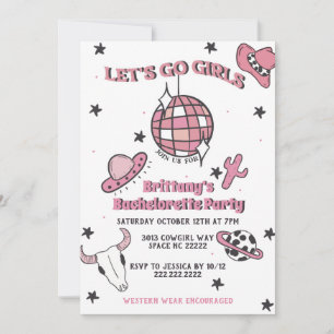 Space Cowgirl Bachelorette Party Invitation