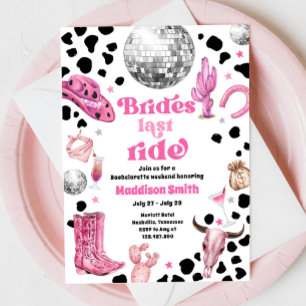 Space Cowgirl Disco Rodeo Bachelorette Weekend Invitation