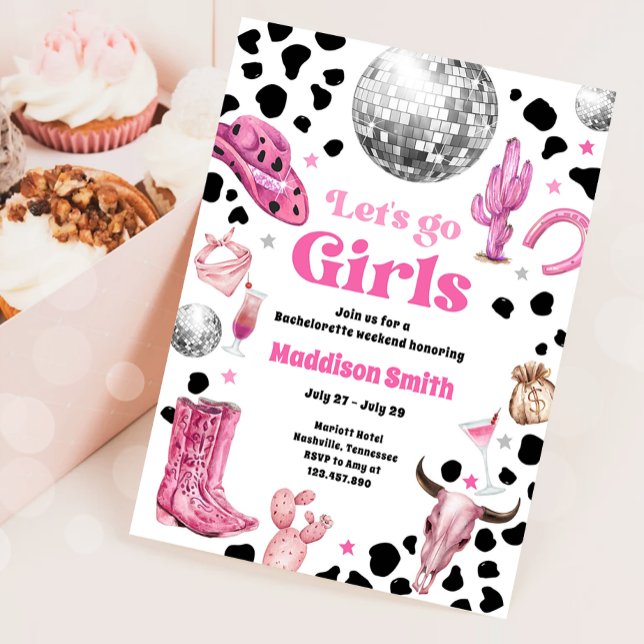 Space Cowgirl Disco Rodeo Bachelorette Weekend Invitation (Creator Uploaded)