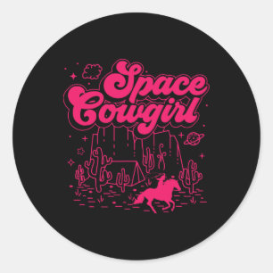 Space Cowgirls Bychelorette Party Rodeo Girls Wome Classic Round Sticker