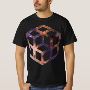 Space Cube Grid Astro Geometry T-Shirt
