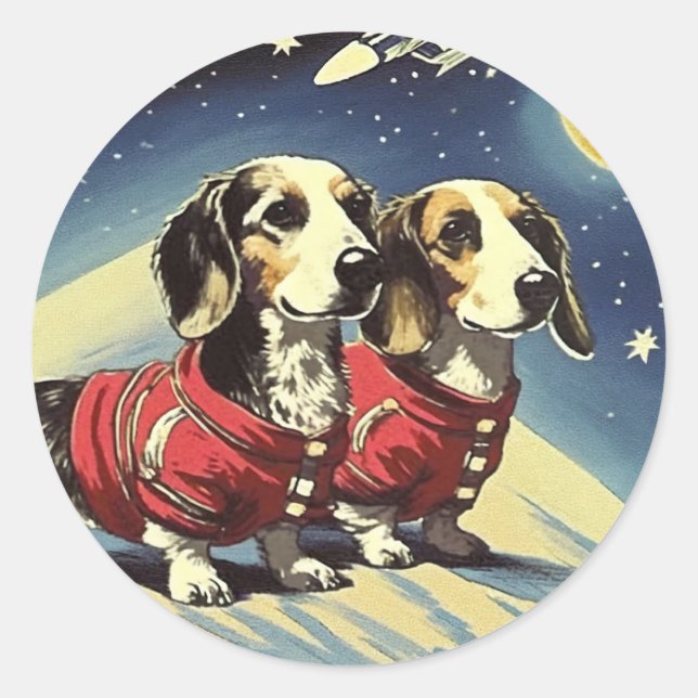 Space Dachshund Sticker (Front)