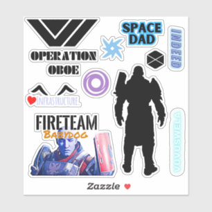 Space Dad Zavala 6" x 6" Custom-Cut Vinyl Stickers