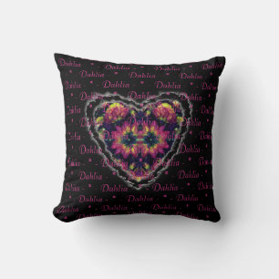 Space Dahlias Heart Tapestry Cushion