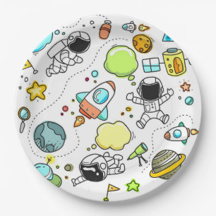 Space Design Custom Paper Plates 9"