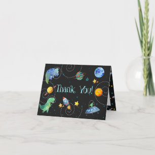 Space Dinosaur Galaxy Thank You Card