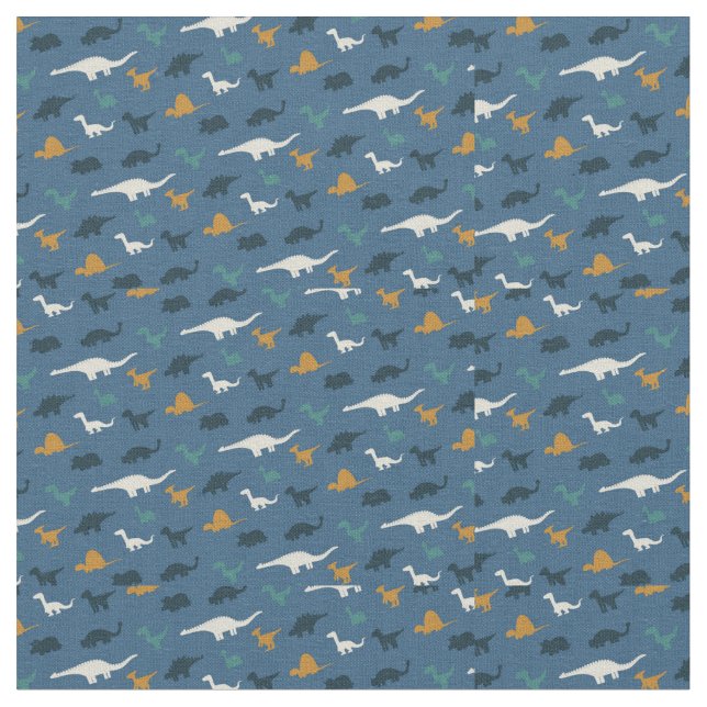 Space Dinosaur Pattern Fabric (Close Up)