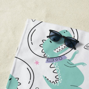 Space Dinosaurs, Cute Dinosaurs, Space Ship, Stars Beach Towel