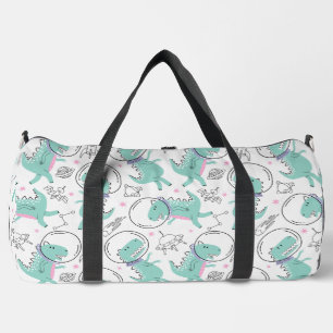 Space Dinosaurs, Cute Dinosaurs, Space Ship, Stars Duffle Bag