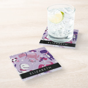 Space Dinosaurs, Cute Dinosaurs, Stars, Your Name Glass Coaster
