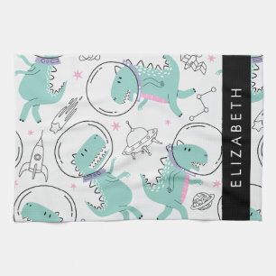 Space Dinosaurs, Cute Dinosaurs, Stars, Your Name Tea Towel