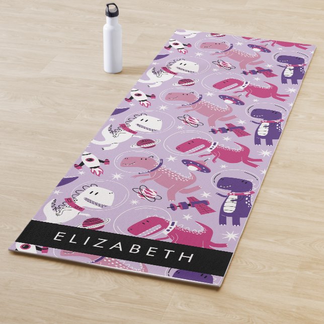 Space Dinosaurs, Cute Dinosaurs, Stars, Your Name Yoga Mat (In Situ)