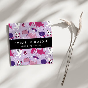 Space Dinosaurs, Kids Play Centre, Activity Centre Square Business Card