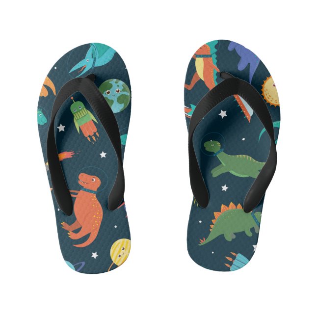 Space Dinosaurs Kid's Thongs (Footbed)