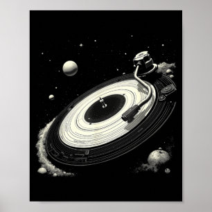Space DJ s for Men Solar System Vinyl Record Poster
