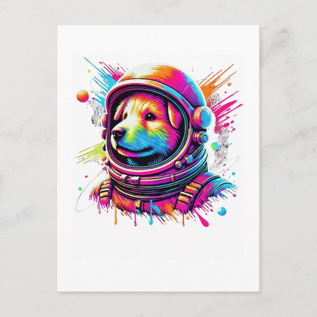 Space Dog Lover Design Postcard (Front)