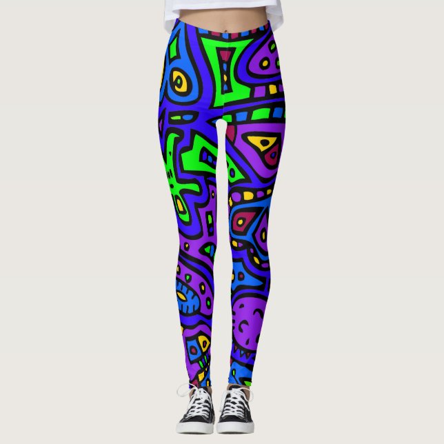 Space Doodle #2 Leggings (Front)
