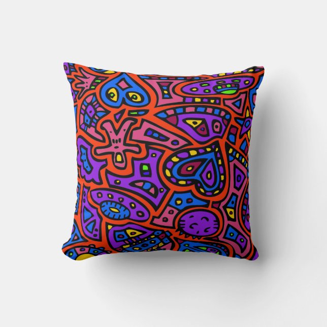 Space Doodle #3 Cushion (Front)