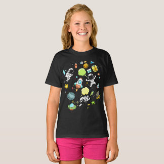 Space Doodle Kid's Basic Black T-shirt