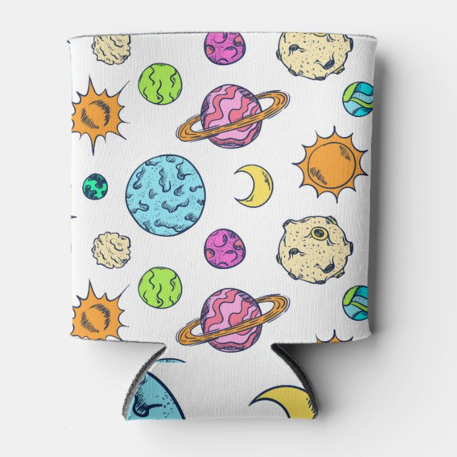 Space Doodles Cosmic Background Can Cooler (Front)