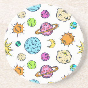 Space Doodles Cosmic Background Coaster