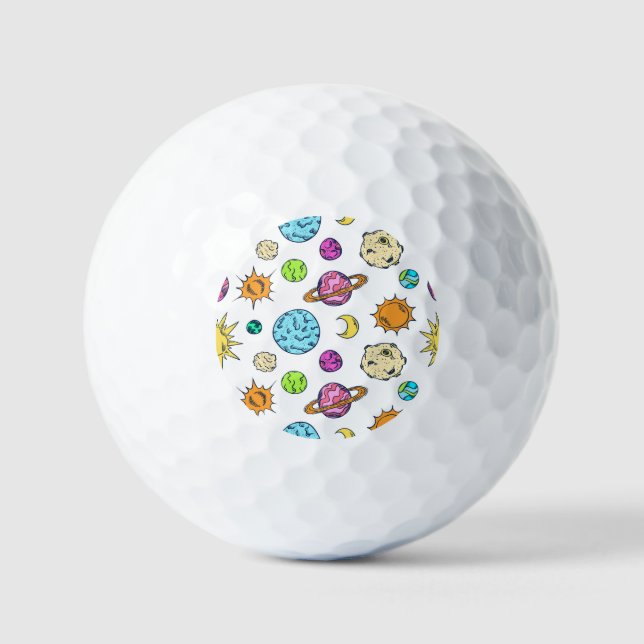 Space Doodles Cosmic Background Golf Balls (Front)