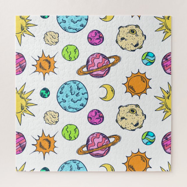 Space Doodles Cosmic Background Jigsaw Puzzle (Vertical)