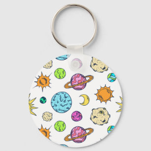 Space Doodles Cosmic Background Key Ring