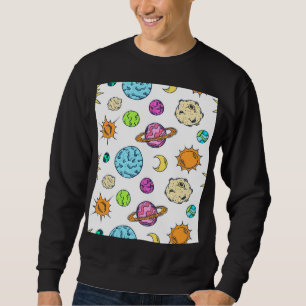 Space Doodles Cosmic Background Sweatshirt