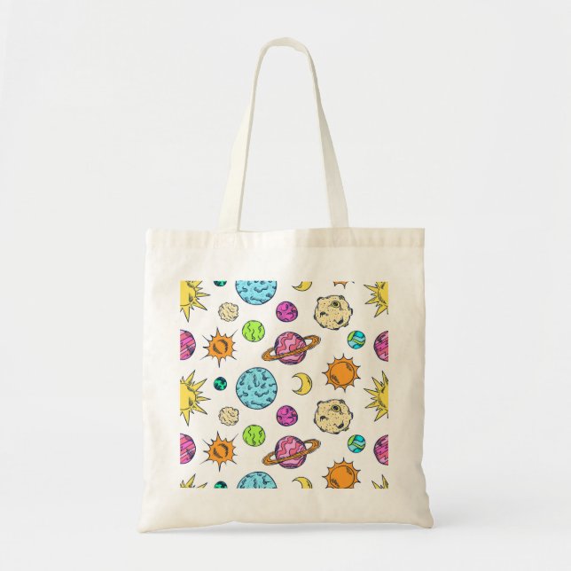 Space Doodles Cosmic Background Tote Bag (Front)