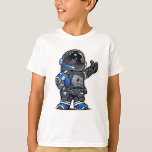 Space Engineers Cartoon Kids Tshirt - Blue