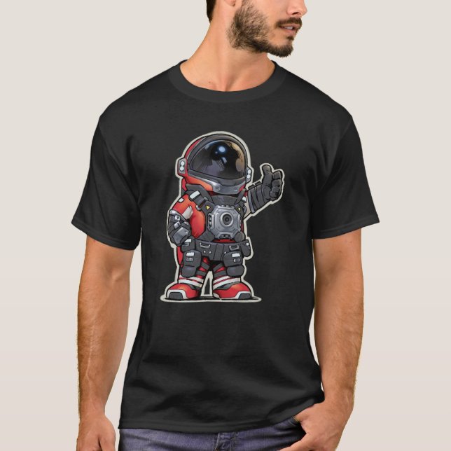 Space Engineers Cartoon Tshirt - Red (Front)