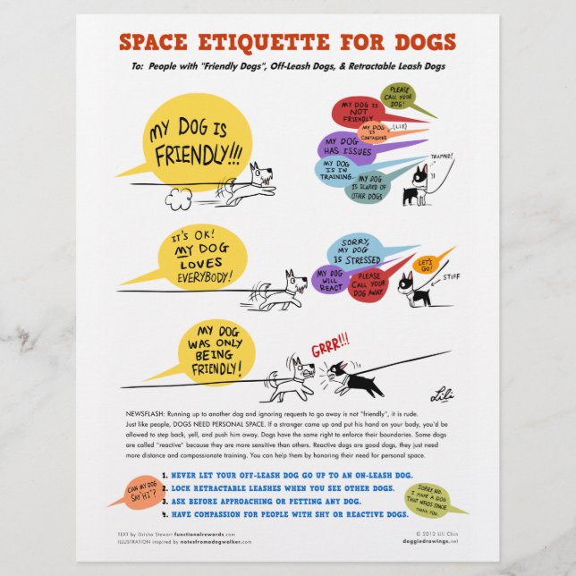 Space Etiquette For Dogs - 8.5" x 11" Flyers (Front)