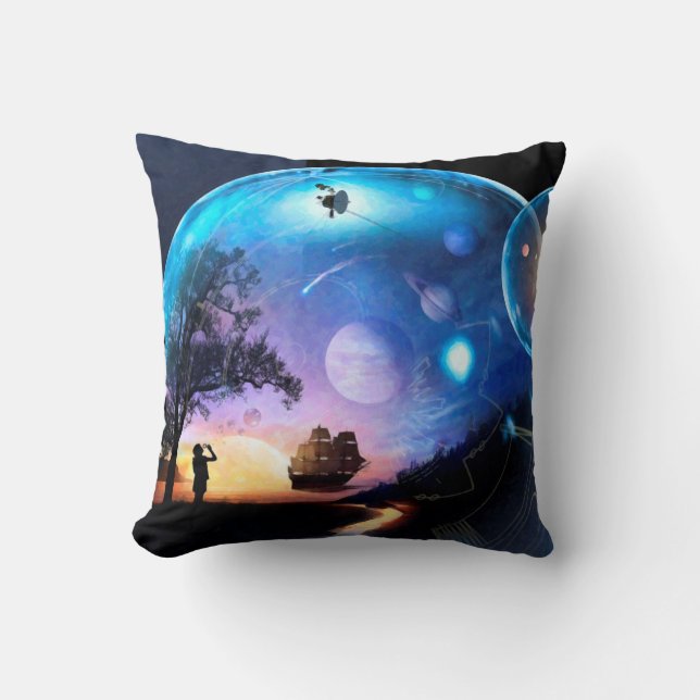 Space Exploration Artwork Voyager Spacecraft Cushion (Front)