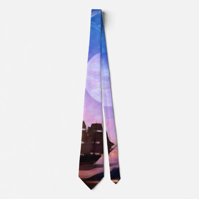 Space Exploration Artwork Voyager Spacecraft Tie (Front)