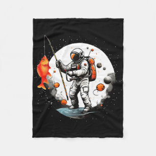 Space Exploration Cosmonaut Space-man Fishing Astr Fleece Blanket